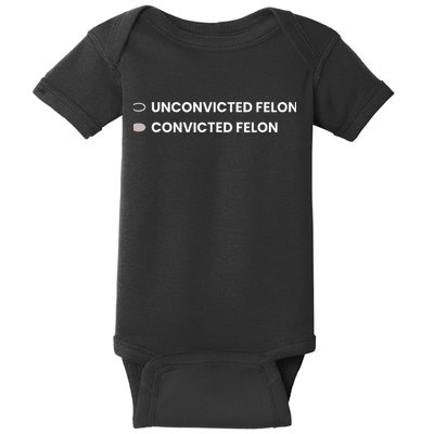 Unconvicted Felon Vs Convicted Felon Funny Ballot Paper Baby Bodysuit