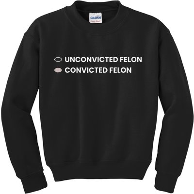 Unconvicted Felon Vs Convicted Felon Funny Ballot Paper Kids Sweatshirt