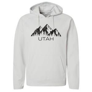 Utah For Women Utah Mountain Souvenir Gift Performance Fleece Hoodie