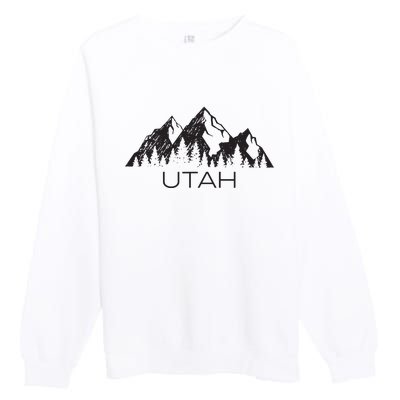 Utah For Women Utah Mountain Souvenir Gift Premium Crewneck Sweatshirt