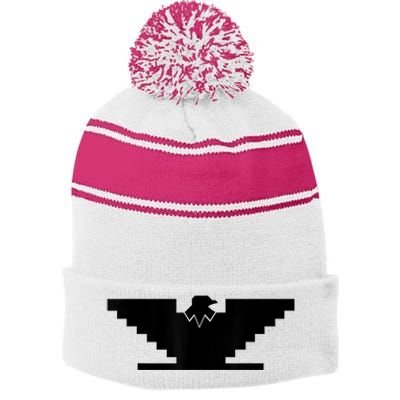 United Farm Workers UFW Huelga Bird Chicano Labor Union Stripe Pom Pom Beanie