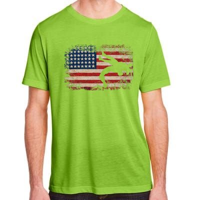 Usa Flag Wrestling American Flag Wrestling Wrestle Gift Adult ChromaSoft Performance T-Shirt