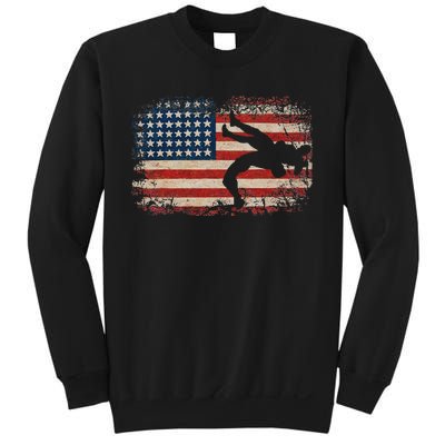 Usa Flag Wrestling American Flag Wrestling Wrestle Gift Sweatshirt