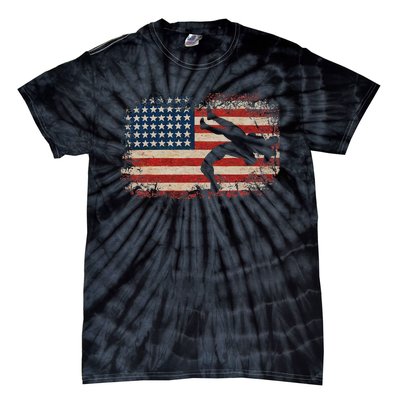 Usa Flag Wrestling American Flag Wrestling Wrestle Gift Tie-Dye T-Shirt