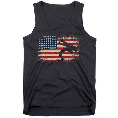 Usa Flag Wrestling American Flag Wrestling Wrestle Gift Tank Top