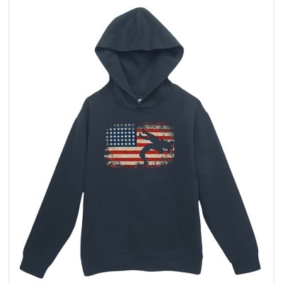 Usa Flag Wrestling American Flag Wrestling Wrestle Gift Urban Pullover Hoodie