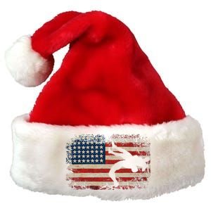 Usa Flag Wrestling American Flag Wrestling Wrestle Gift Premium Christmas Santa Hat