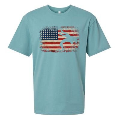 Usa Flag Wrestling American Flag Wrestling Wrestle Gift Sueded Cloud Jersey T-Shirt