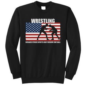 Us Flag Wrestling Because Other Sports Only Require One Ball Sweatshirt