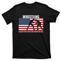 Us Flag Wrestling Because Other Sports Only Require One Ball T-Shirt