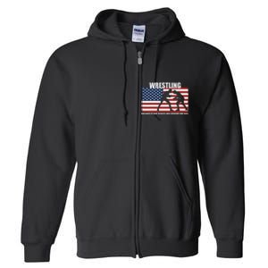 Us Flag Wrestling Because Other Sports Only Require One Ball Full Zip Hoodie