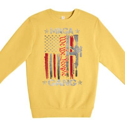 Us Flag We The People Maga Gang Pro Trump Support Premium Crewneck Sweatshirt