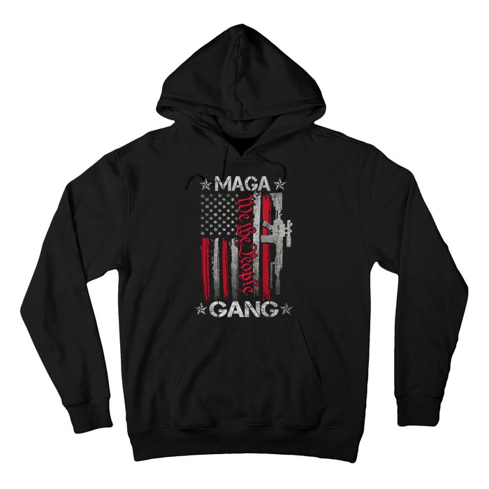 Us Flag We The People Maga Gang Pro Trump Support Hoodie