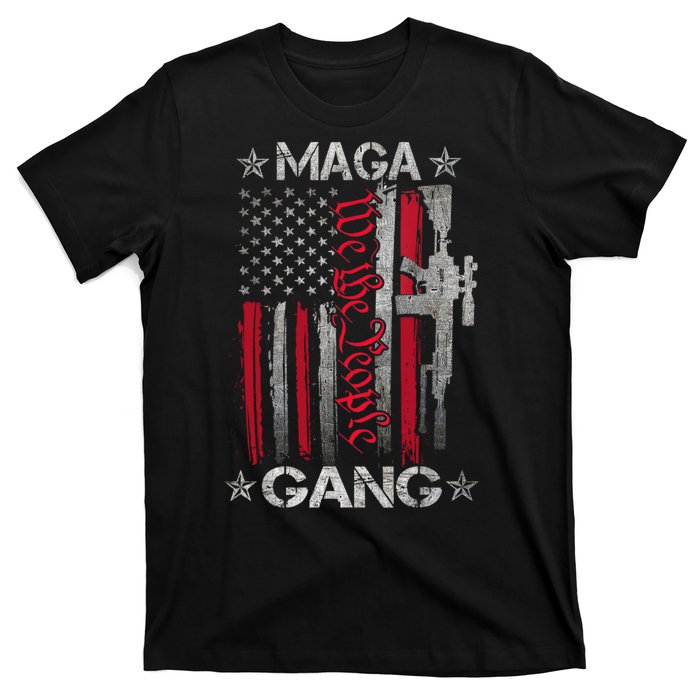 Us Flag We The People Maga Gang Pro Trump Support T-Shirt