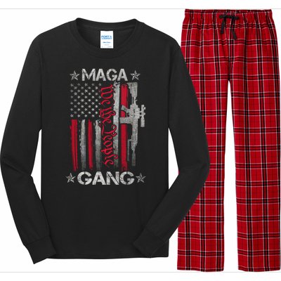 Us Flag We The People Maga Gang Pro Trump Support Long Sleeve Pajama Set