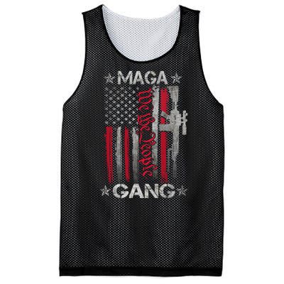 Us Flag We The People Maga Gang Pro Trump Support Mesh Reversible Basketball Jersey Tank