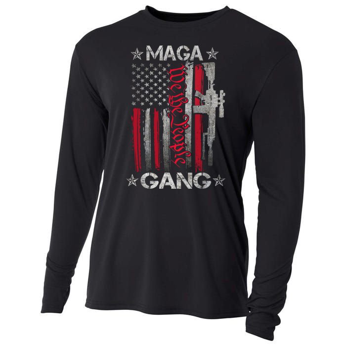 Us Flag We The People Maga Gang Pro Trump Support Cooling Performance Long Sleeve Crew