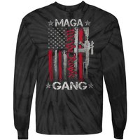 Us Flag We The People Maga Gang Pro Trump Support Tie-Dye Long Sleeve Shirt