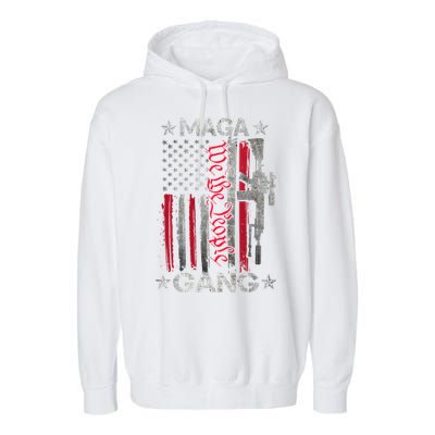 Us Flag We The People Maga Gang Pro Trump Support Garment-Dyed Fleece Hoodie