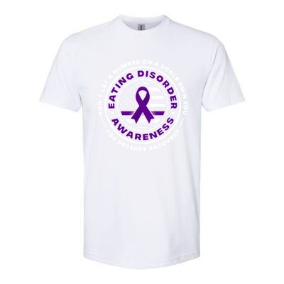 Us Flag With Purple Ribbons For Eating Disorder Awareness Cool Gift Softstyle® CVC T-Shirt