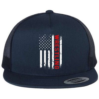 Usa Flag Wrestling American Flag Wrestling Wrestle Flat Bill Trucker Hat