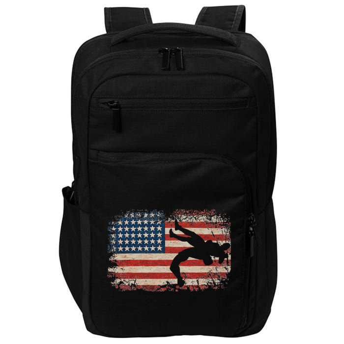 Usa Flag Wrestling American Flag Wrestling Wrestle Gift  Impact Tech Backpack