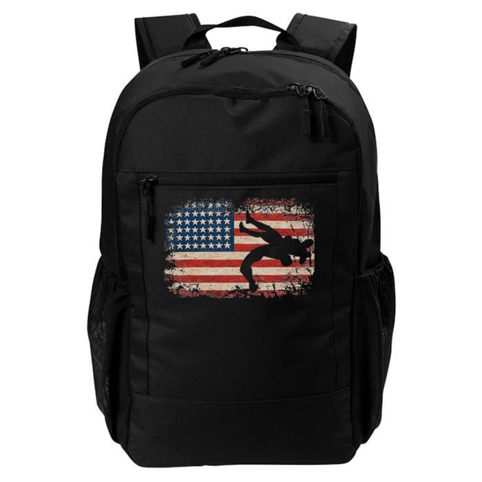 Usa Flag Wrestling American Flag Wrestling Wrestle Gift  Daily Commute Backpack