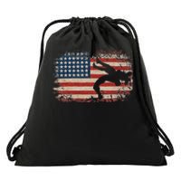 Usa Flag Wrestling American Flag Wrestling Wrestle Gift  Drawstring Bag