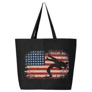 Usa Flag Wrestling American Flag Wrestling Wrestle Gift  25L Jumbo Tote