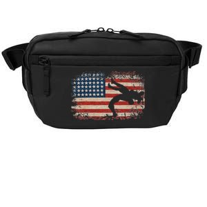 Usa Flag Wrestling American Flag Wrestling Wrestle Gift  Crossbody Pack