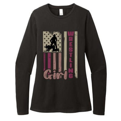 Us Flag Wrestling Wrestler Gift Womens CVC Long Sleeve Shirt