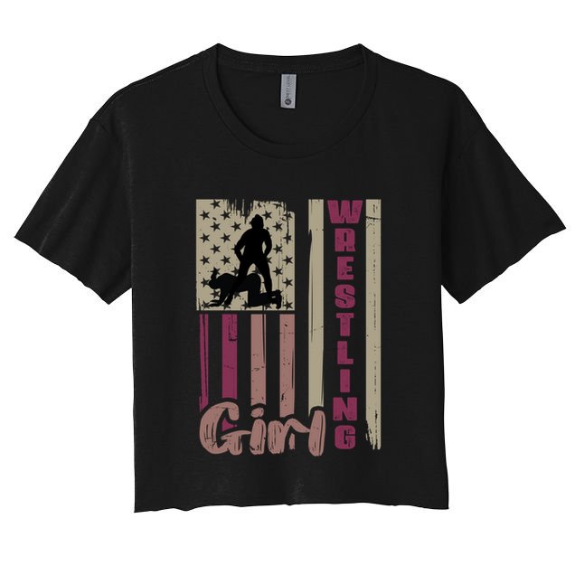 Us Flag Wrestling Wrestler Gift Crop Top