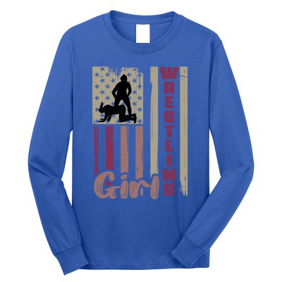 Us Flag Wrestling Wrestler Gift Long Sleeve Shirt