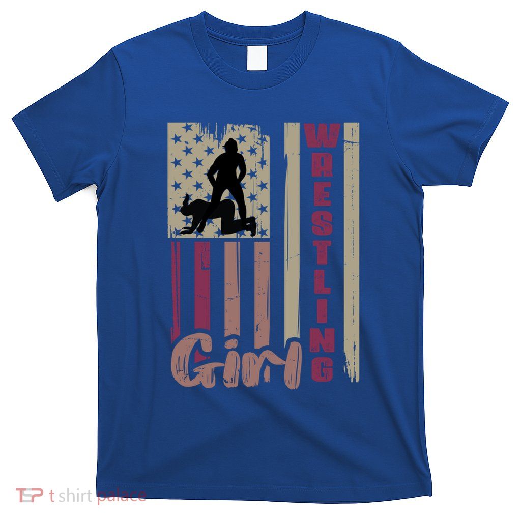 Us Flag Wrestling Wrestler Gift T-Shirt