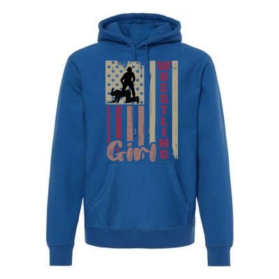 Us Flag Wrestling Wrestler Gift Premium Hoodie