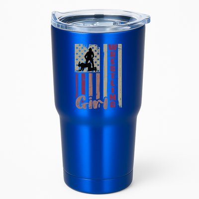 Us Flag Wrestling Wrestler Gift Tumbler
