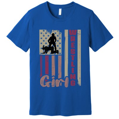 Us Flag Wrestling Wrestler Gift Premium T-Shirt