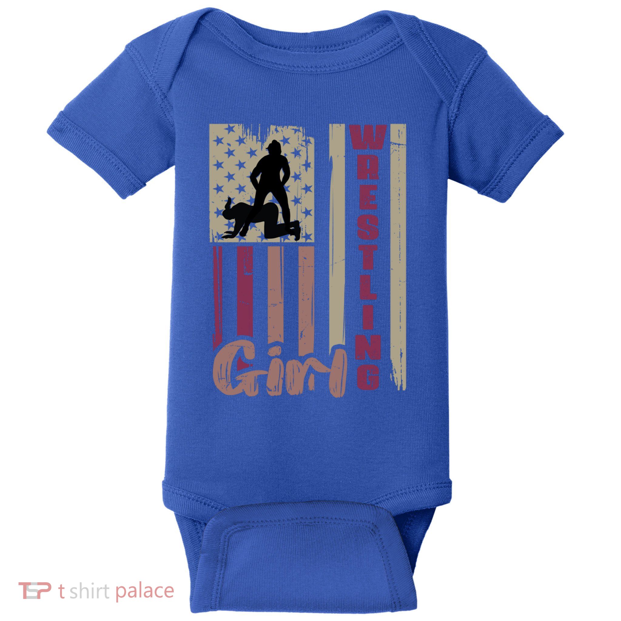 Us Flag Wrestling Wrestler Gift Baby Bodysuit