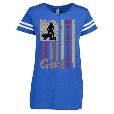 Us Flag Wrestling Wrestler Gift Enza Ladies Jersey Football T-Shirt