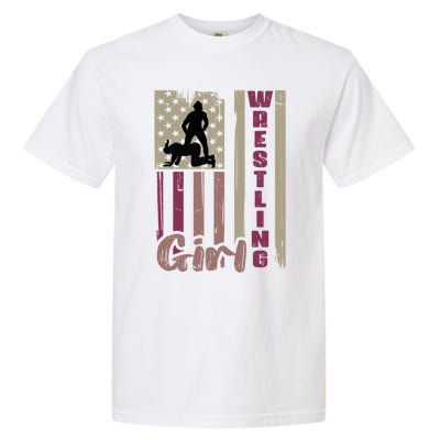 Us Flag Wrestling Wrestler Gift Garment-Dyed Heavyweight T-Shirt