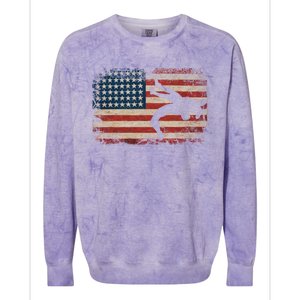 Usa Flag Wrestling American Flag Wrestling Wrestle Gift Colorblast Crewneck Sweatshirt