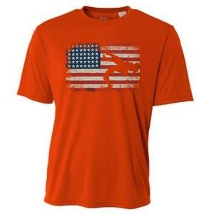 Usa Flag Wrestling American Flag Wrestling Wrestle Gift Cooling Performance Crew T-Shirt