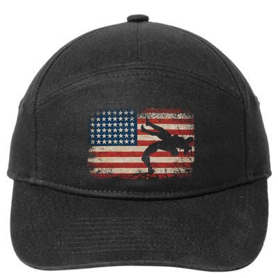 Usa Flag Wrestling American Flag Wrestling Wrestle Gift 7-Panel Snapback Hat