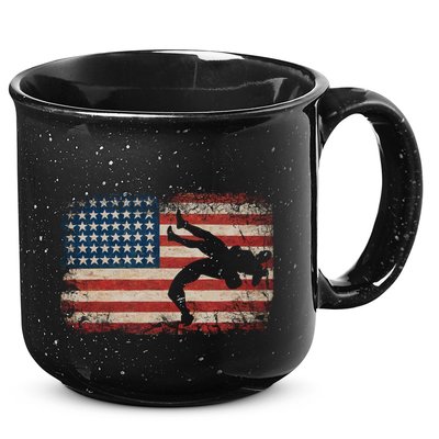 Usa Flag Wrestling American Flag Wrestling Wrestle Gift 15oz Campfire Ceramic Mug