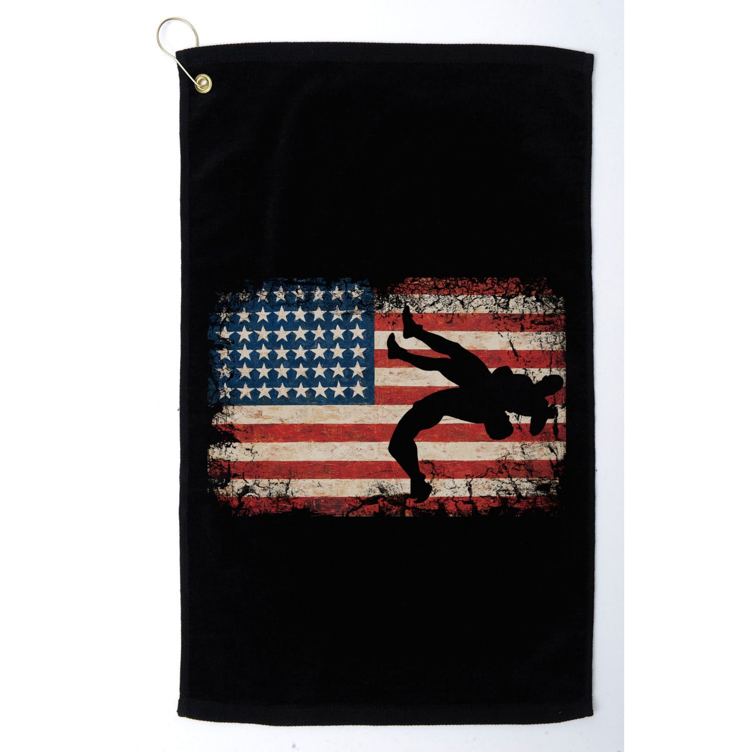 Usa Flag Wrestling American Flag Wrestling Wrestle Gift Golf Towel