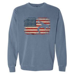 Usa Flag Wrestling American Flag Wrestling Wrestle Gift Garment-Dyed Sweatshirt