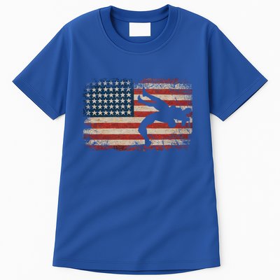 Usa Flag Wrestling American Flag Wrestling Wrestle Gift Tall T-Shirt