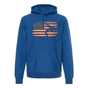 Usa Flag Wrestling American Flag Wrestling Wrestle Gift Premium Hoodie