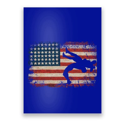 Usa Flag Wrestling American Flag Wrestling Wrestle Gift Poster