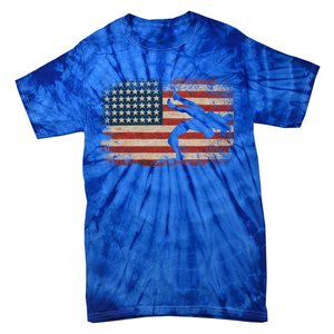 Usa Flag Wrestling American Flag Wrestling Wrestle Gift Tie-Dye T-Shirt